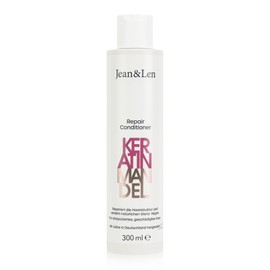 Jean & Len Conditioner Repair Keratin & Almond, per capelli danneggiati, doma il crespo e dona lucentezza, con cheratina vegetale, senza parabeni e siliconi, vegan, 300 ml