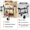 GarveeLife Outdoor Grill Table Cart with 4 Wheels, Stainless Steel