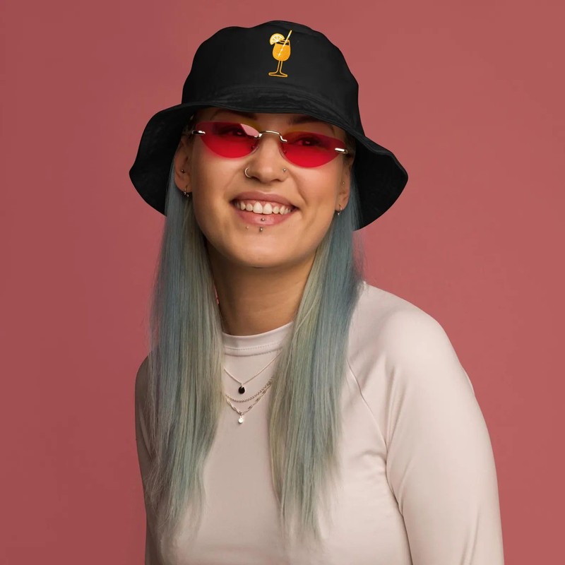 RF&cm Aperol Spritz Embroidered Hat, Cute Bucket Hat, Aperol Gift,