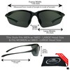 proSPORT Bifocal Sunglasses +1.50 Black Frame Smoke Lens Sport Wraparound