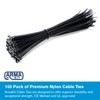 100 Pack of Cable Ties Black | CE Premium UL