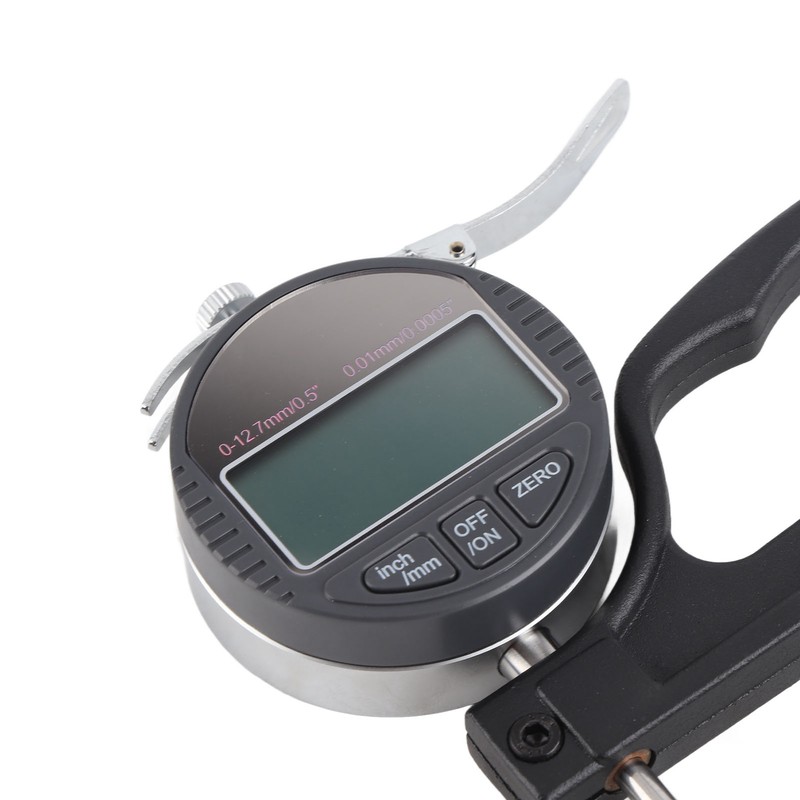 0‑12.7mm Digital Thickness Gauge 0.01mm/0.0005in Resolution Inch Metric Conversion for