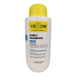 YELLOW PROFESSIONAL CURLS CURLY SHAMPOO 500 ml Shampoo hidratante sin sulfatos para cabello ondulado, rizado y afro POTENCIADO CON BAOBAB OIL & MANGO 