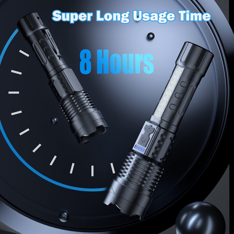 Cinlinso Flashlight High Lumens Rechargeable 2 Pack, 990000 Lumen Super