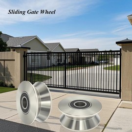 Sliding Gate Wheel Stainless Steel V Groove Wheel Heavy Duty Conveyor Rollers Industrial Caster Ball Bearing Pulley Rolling Gate Hardware Kit for Garage Door Machinery