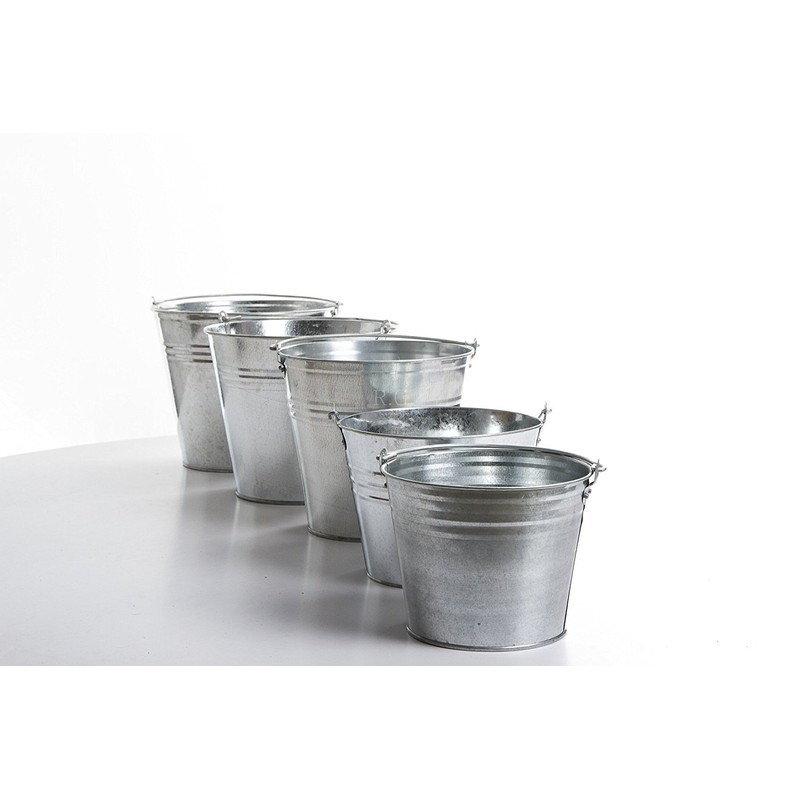 Unbekannt Metal Bucket Water Bucket Tin Bucket Galvanised Decorative Bucket