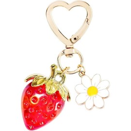 Strawberry Bag Charms Purse Charms for Handbags Cute Strawberry Keychain Key chains Accessories Decor for Women Girls:_Gold