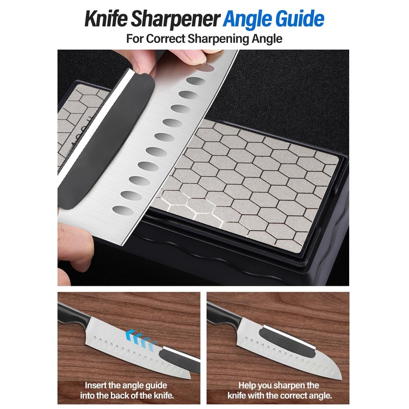 Lanstics Chisel Sharpening Kit, Diamond Sharpening Stones with Honing Guide