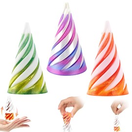 3 Pieces Impossible Cone, 3D Print Spiral Cone Fidget Toy, Pyramid Spiral Toy, Passthrough Sculpture, Sculpture Stress Relief Desktop Decorations Toy for Children Adults Gift