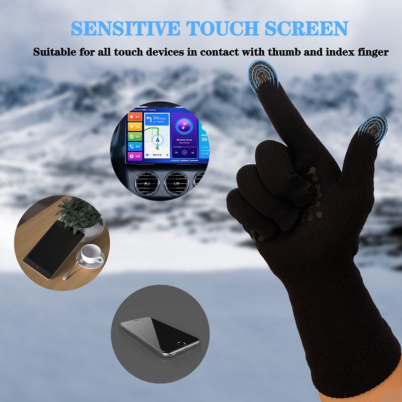 Mens Gloves Winter Waterproof Touch Screen Texting. for All Outdoor