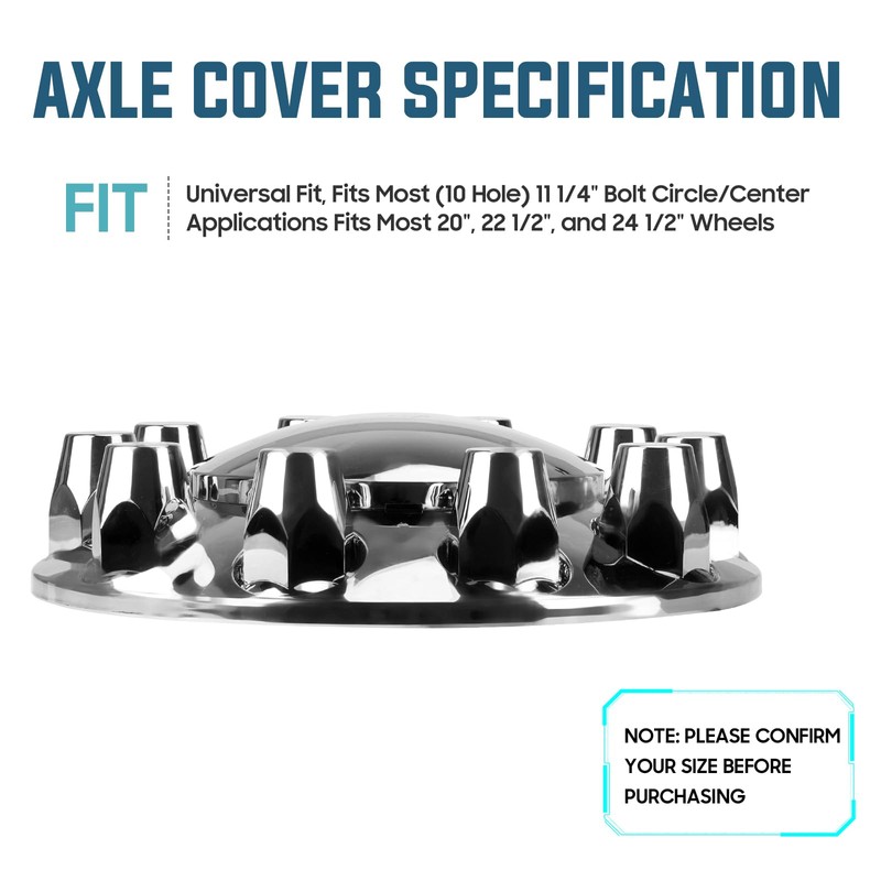 33mm Axle Cover Chromed Thread-On Standart Lug Nut Covers with
