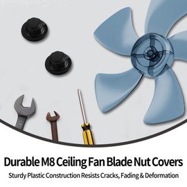OKKRMGZ 2PCS Fan Parts Blade Covers and Screw Knobs M8x1.5mm Hole for 16" Table Floor and Ceiling Fans General Replacement Accessories for Fan Blades Cover Fixing and Mounting Screws