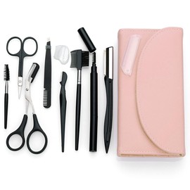 SWINILAYA Perfect Eyebrow Set: 9 Pieces with Tweezers, Brow Pencil, Comb, Razor, Brush and Scissors for Perfect Eyebrow Care Wift Gift Box