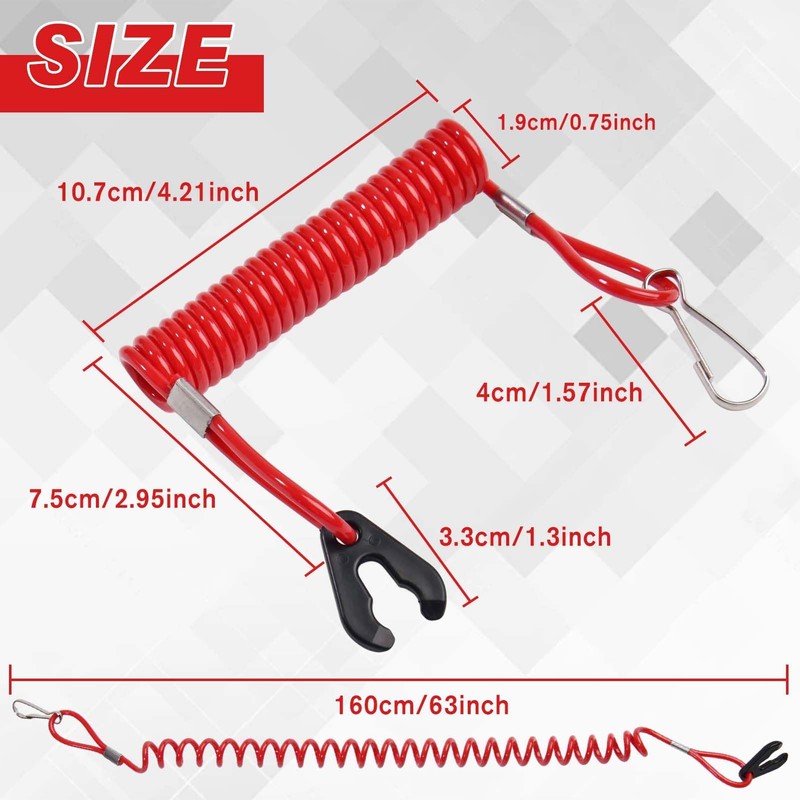 SPEEDWOX Kill Switch Lanyard Replacement Motor Boat Safety Kill Stop
