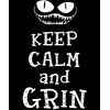 clothinx - Keep Calm and Grin cotton bag, black, Langhenkel