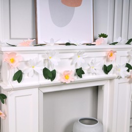 Homarkable 2Pcs Crepe Paper Flower Garlands, Handcrafted Hanging Flower Garland, Spring Flower Party Banners for Nursery Birthday Baby Shower Wedding Backdrop Decorations Supplies