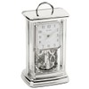 RHYTHM Silver Tone Mantel Clock - Analogue 12 Hour Display