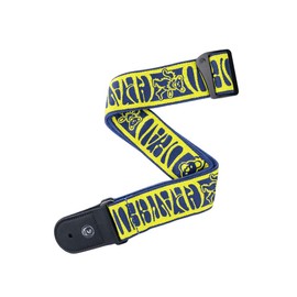D'Addario Grateful Dead Woven Guitar Strap Dancing Bears, Yellow/Navy (50GD02)