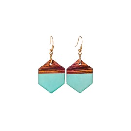 Handcrafted Wood & Resin Earrings by Wooden Element - 12 Styles!, Small, Wood Resin, resin