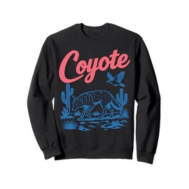 Retro Desert Coyote Graphic Tee Vintage Western Aesthetic Sweatshirt