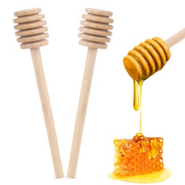 HANSGO 2PCS Honeycomb Sticks, 8 Inch Honey Dipper Sticks Wooden Honey Dipper Honey Wand for Honey Jar Dispense Drizzle Honey Wedding Party Favors