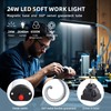 24W LED Work Light, 2400Lumen FlexibleGooseneck Work Light with Screw