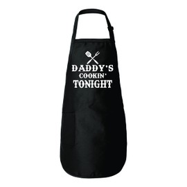 Freedomtees Funny Apron for Men Daddy's Cooking Tonight Full Length with pockets