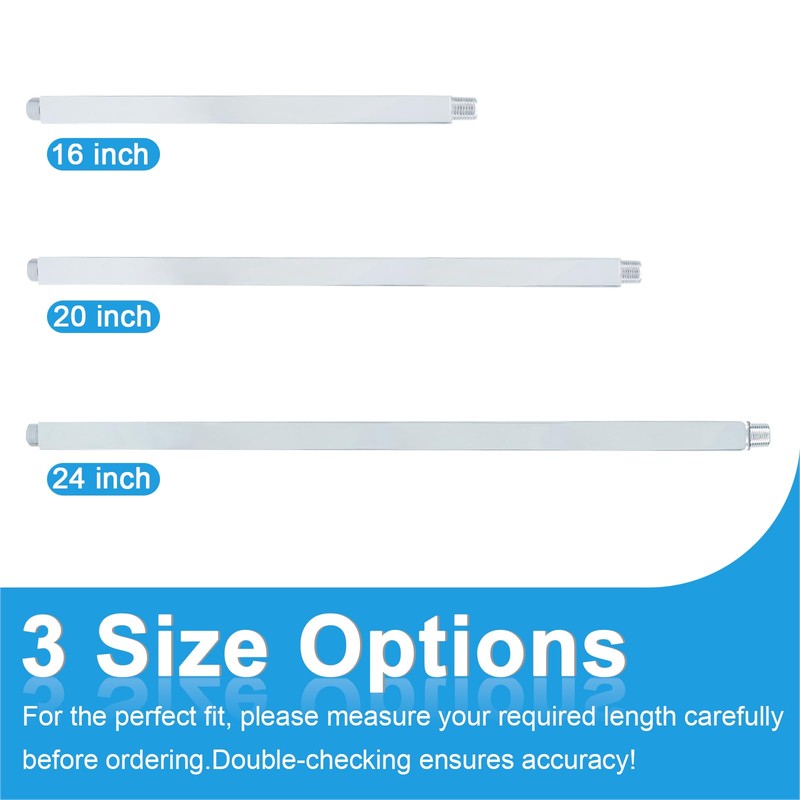 Drettyer Ceiling Mount Shower Arm with Flange 20 Inches Square