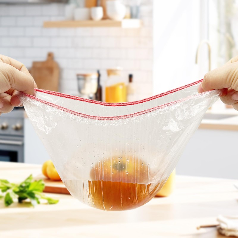 Bliceon 200 Pack White Stretch Food Covers, Elastic Plastic Bowl