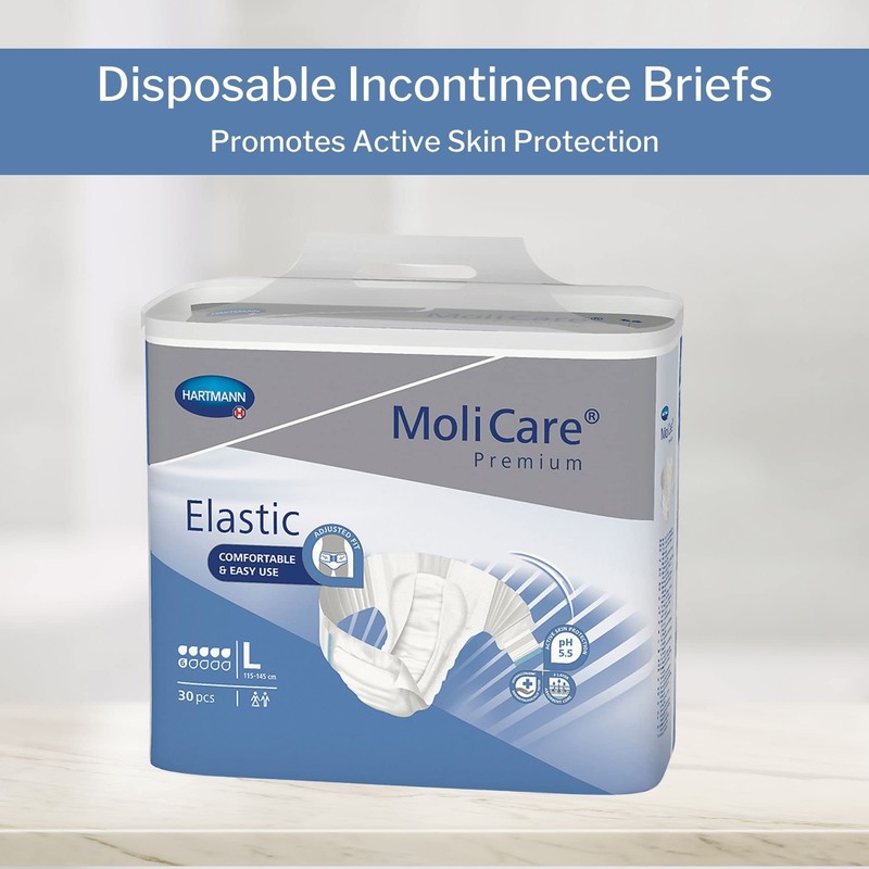 MoliCare Premium Elastic 6D Adult Incontinence Brief L Moderate Absorbency