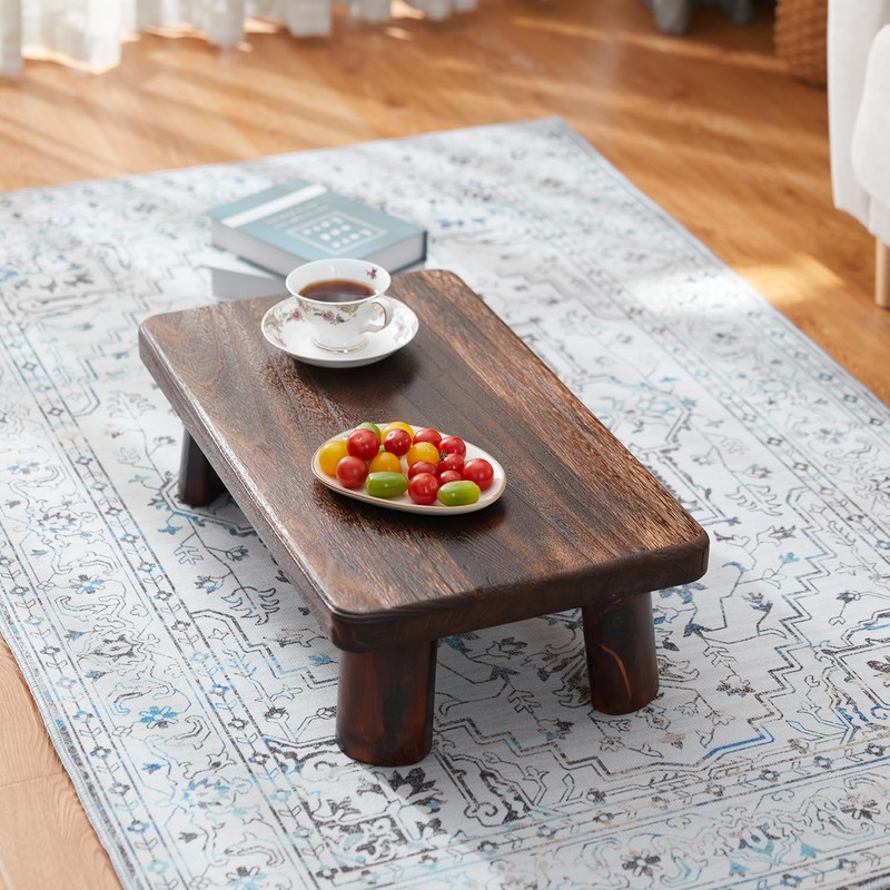 GZQWDC Japanese Style Wood Convertible Low Table - Multifunctional Meditation