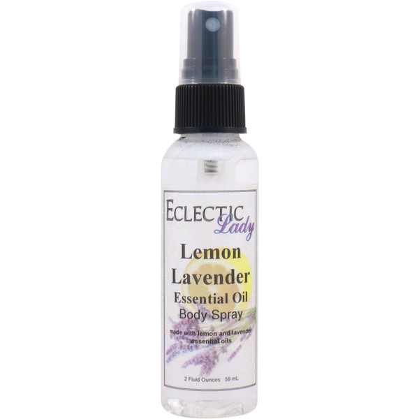 Lemon Lavender Essential Oil Blend Body Spray, 2 ounces, Body Mist for Women with Clean, Light & Gentle Fragrance, Long Lasting Perfume with Comforting Scent for Men & Women, Cologne with Soft, Subtle