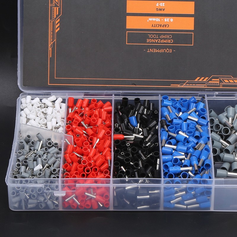 1200Pcs Wire Ferrules Crimping Cold Pressed Terminal Electrical Industrial Accessories