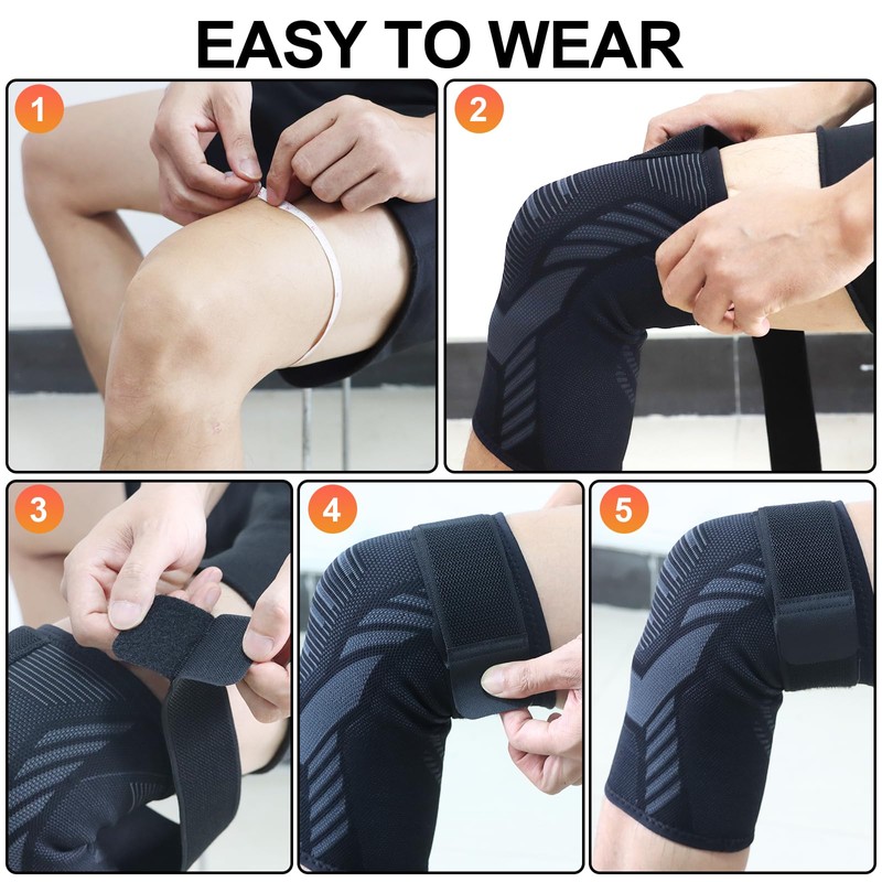 1 x Compression Knee Bandage with Adjustable Velcro Bandage for
