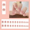 24pcs Press on Nails French False Nails Short, Pink Nude
