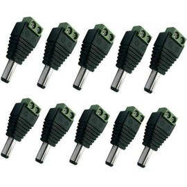 BW 10 PCS 5.5mm x 2.1mm DC Power Cable Male Connector Plug for CCTV Camera