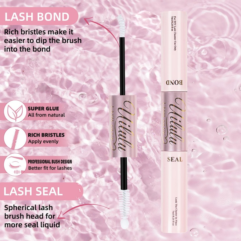 Uilulu Clear Lash Cluster Glue - Waterproof Lash Glue Use
