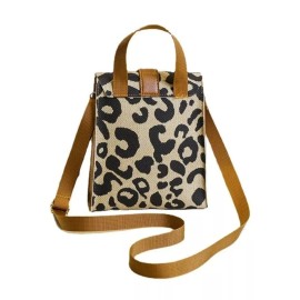 Glamor Theory Mini Leopard Print Crossbody Bag Purse Y2K, Black