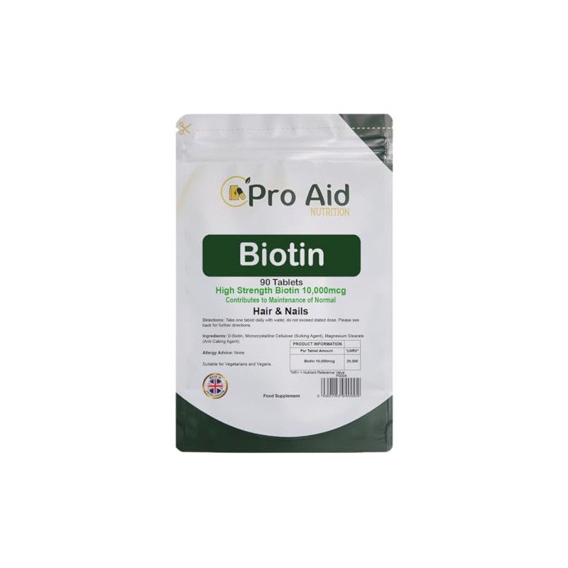 Biotin 10,000mcg Tablets | Hair & Skin Support Supplement |
