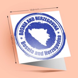 1 x Greeting Card Bosnia & Herzegovina Map Travel - Blank Birthday Celebration Anniversary #9315