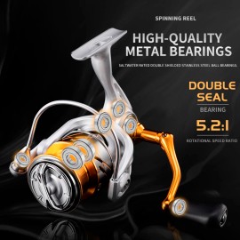 Robnos TC 5.2:1 6BB Hand Aluminum Alloy Spinning Reel Cast Reel 2000-7000 SeriesSpool Capacity: 7000