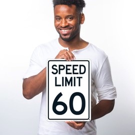 Speed Limit 60 Mph Sign, 10x14 Inches, Rust Free .040 Aluminum, Fade Resistant, Made in USA