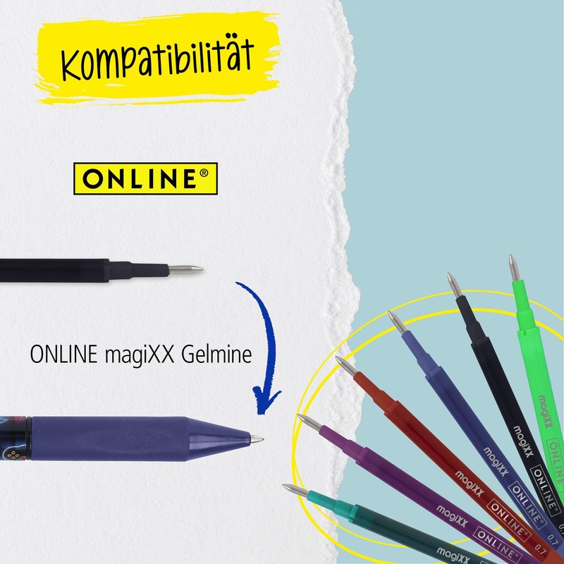 Online magiXX, 6 x Fun Boys Erasable Gel Pens, Blue