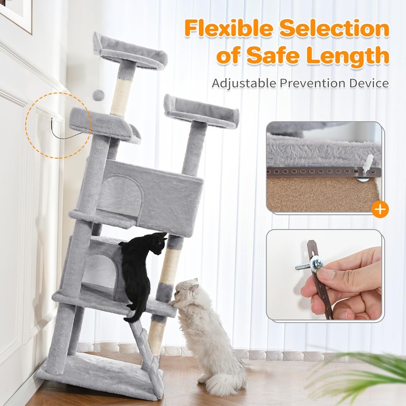 Made4Pets Cat Tree Tower 56in Cat Tower for Indoor Cats
