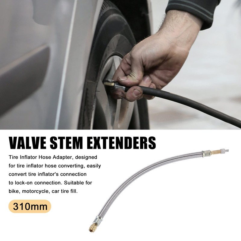 X AUTOHAUX 2pcs 310mm 12.20'' Tire Valve Stem Extension Inflator