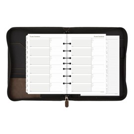 AT-A-GLANCE Simulated Leather Undated Starter Set, 43184 DAY-TIMER, Desk Size, Distressed Brown (031-0140-04)