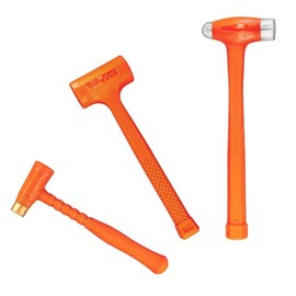 XtremepowerUS 3-Pieces Dead Blow Hammer Set, Brass Hammer, Ball-Peen Hammer, and Dead Blow Hammer, Unibody Checkered Grip, Spark & Rebound Resistant