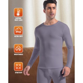 CL convallaria Mens Thermal Underwear Set, Long Johns for Men Fleece Lined Base Layer Top Bottom for Cold Weather