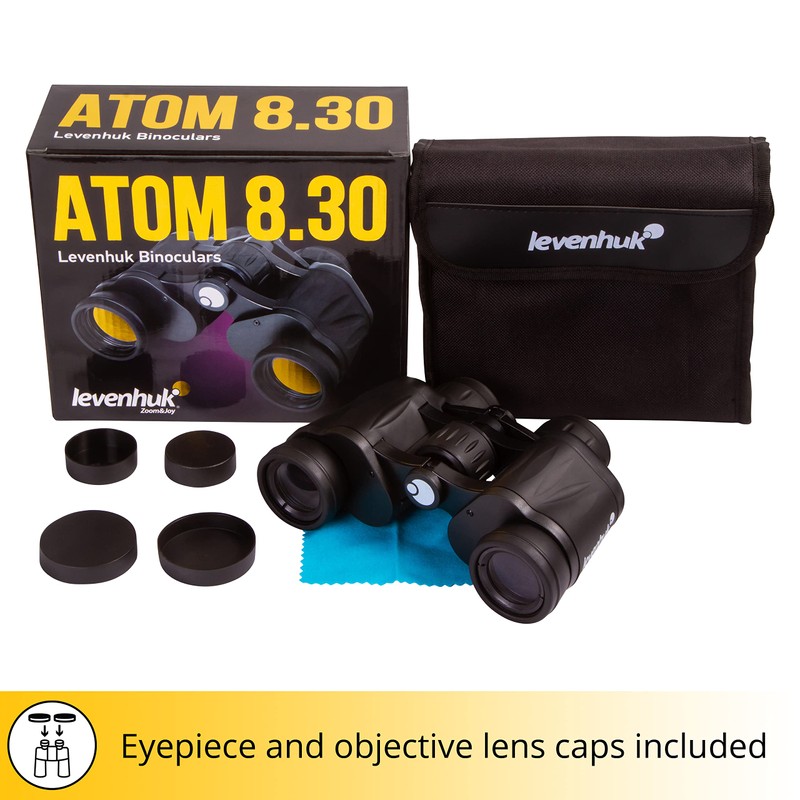 Levenhuk Atom 8 x 30 Accessories, Adult, Unisex, Black (Black),