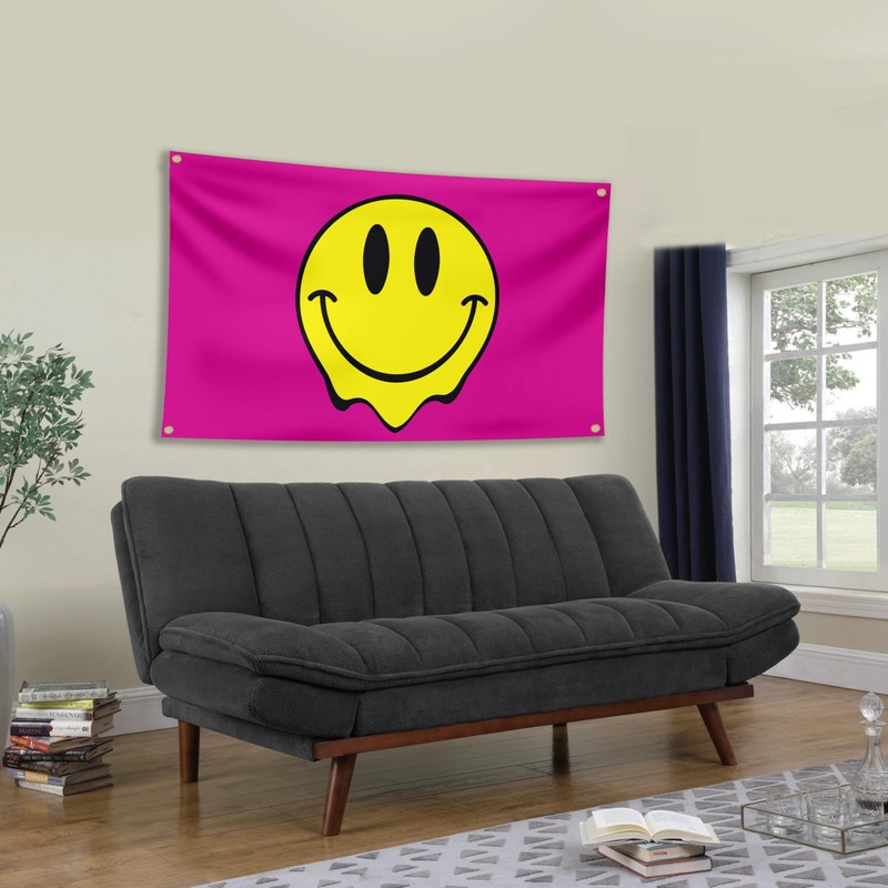 Pink Smiley Face Flag – Funny Flag – Smiley Face